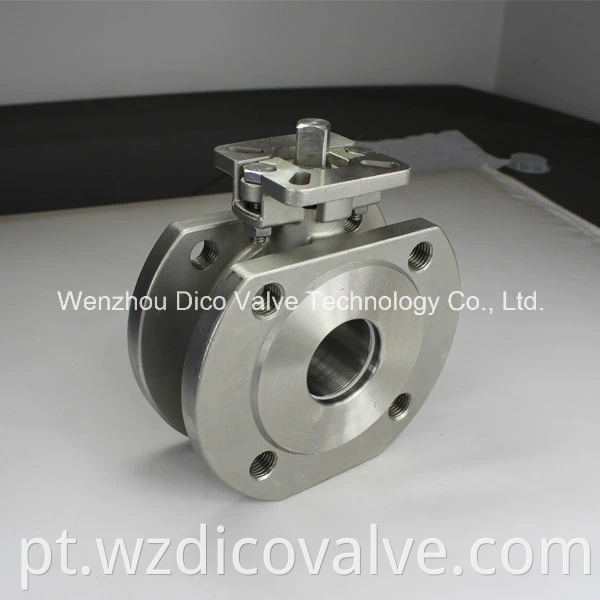 Fabricante de válvula de Wenzhou DIN PN16 com aço inoxidável com flange de wafer ISO5211 Válvula de esfera flutuante